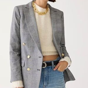 J. Crew Blazer Navy and White Houndstooth Size 4 EUC